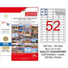 Tanex Laser Etiket TW 2052 46.4 x 21.2 mm